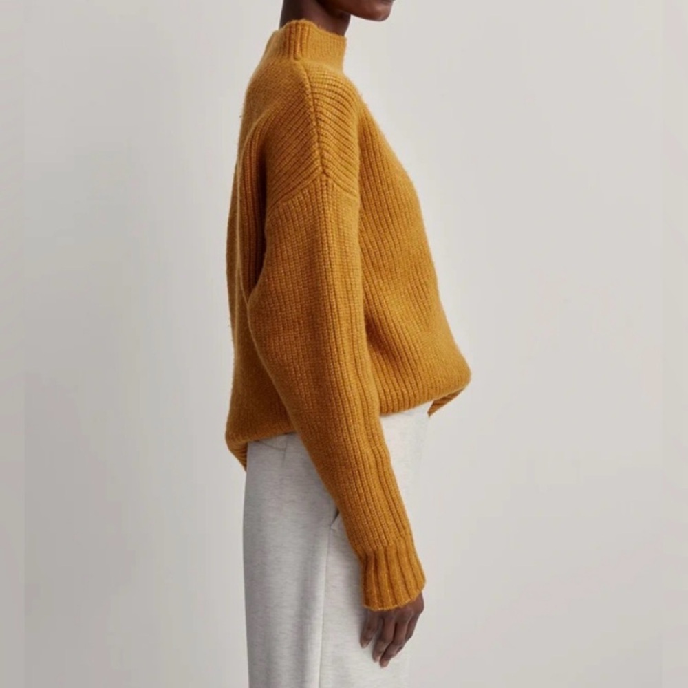 Varley Wool Skyla Funnel Neck Knit Sweater Buckthorn Brown Orange Size XS - Picture 4 of 11